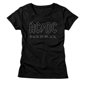 Acdc-Backinblack3-Black Ladies S/S T-Shirt - Black