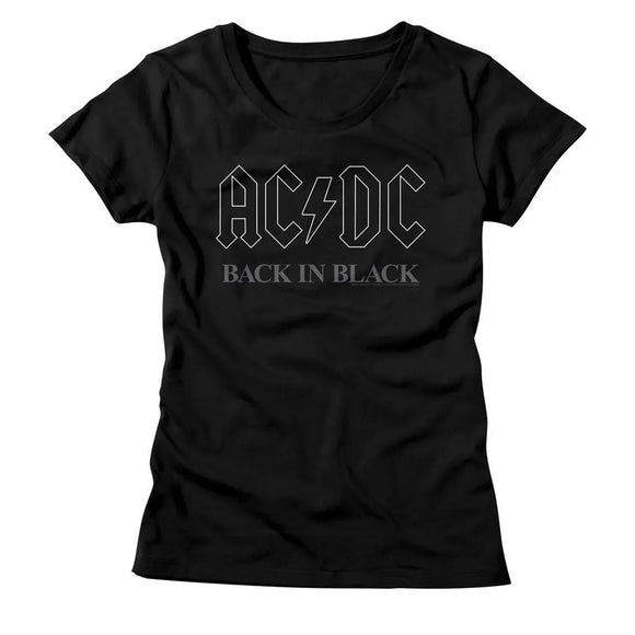 Acdc-Backinblack3-Black Ladies S/S T-Shirt - Black