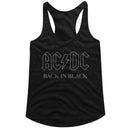 Acdc-Backinblack3-Black Ladies Slimfit Racerback-S - Black