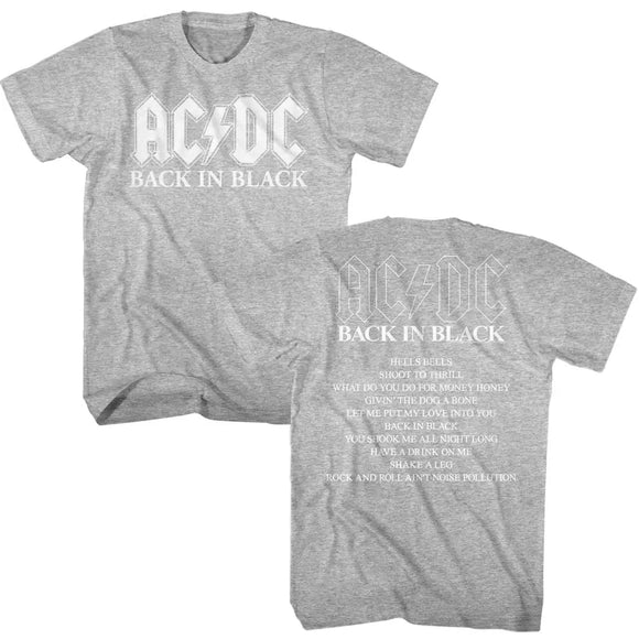 Acdc-Acdc Bnb Album-Gray Heather Adult S/S T-Shirt ***F&B***-S - Gray Heather