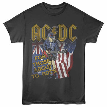 ACDC Aus And Usa Flags Smoke Adult T-Shirt