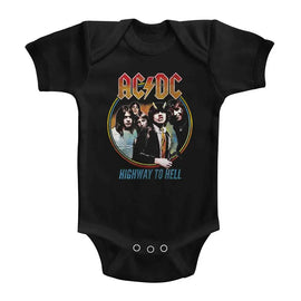 Acdc-Highway To Hell Tricolor-Black Infant S/S Bodysuit-12M - Black