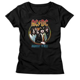 Acdc-Highway To Hell Tricolor-Black Ladies S/S T-Shirt - Black