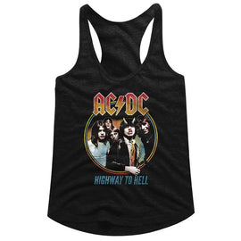 Acdc-Highway To Hell Tricolor-Black Ladies Slimfit Racerback-S - Black