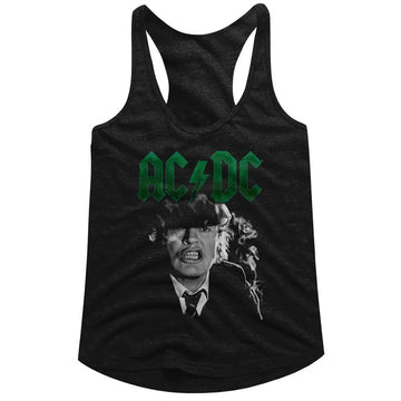 Acdc-Angus Growl-Black Ladies Slimfit Racerback-S - Black