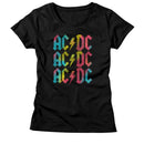Acdc-Rainbow Repeat-Black Ladies S/S T-Shirt - Black