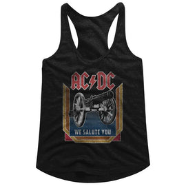 Acdc-We Salute You-Black Ladies Slimfit Racerback-S - Black