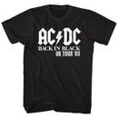 Acdc-UK Tour Solid White-Black Adult S/S T-Shirt - Black