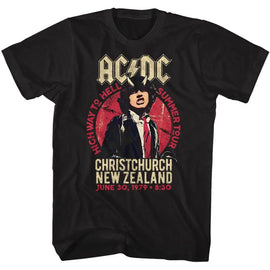 Acdc-Nz Tour-Black Adult S/S T-Shirt - Black