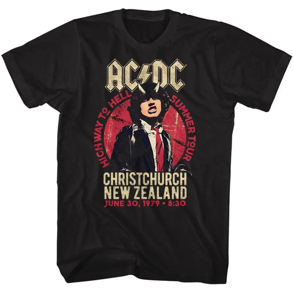 Acdc-Nz Tour-Black Adult S/S T-Shirt - Black