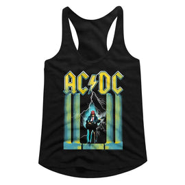 Acdc-Wmhold-Black Ladies Slimfit Racerback-S - Black