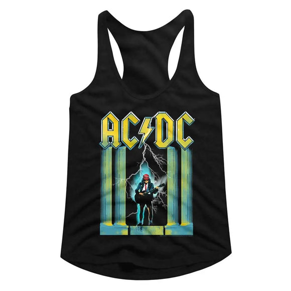 Acdc-Wmhold-Black Ladies Slimfit Racerback-S - Black