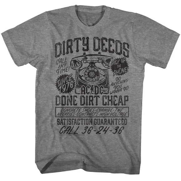 Acdc-D4C-Graphite Heather Adult S/S T-Shirt - Graphite Heather