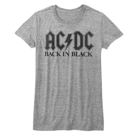 Acdc-Bib In Black-Athletic Heather Ladies S/S T-Shirt - Athletic Heather