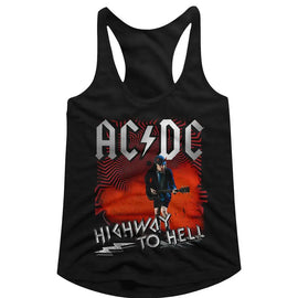 Acdc-Hth-Black Ladies Slimfit Racerback-S - Black