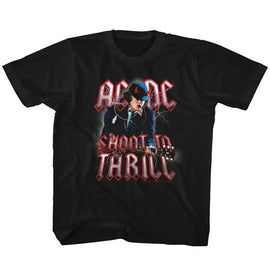 Acdc-Shoot To Thrill-Black Toddler S/S T-Shirt-4T - Black