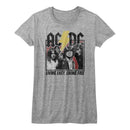Acdc-Hwy2Hell Lyrics-Athletic Heather Ladies S/S T-Shirt - Athletic Heather
