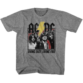 Acdc-Hwy2Hell Lyrics-Graphite Heather Youth S/S T-Shirt-Xs (5-6) - Graphite Heather