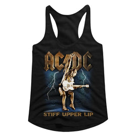 Acdc-Stiff-Black Ladies Slimfit Racerback-S - Black