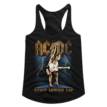 Acdc-Stiff-Black Ladies Slimfit Racerback-S - Black
