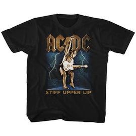 Acdc-Stiff-Black Youth S/S T-Shirt (7-8) - Black