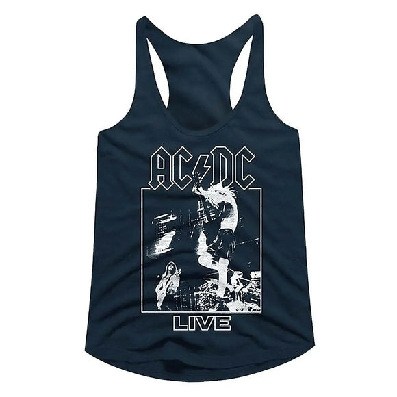 Acdc-Live-Midnight Navy Ladies Racerback-S - Midnight Navy