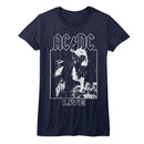 Acdc-Live-Navy Ladies S/S T-Shirt - Navy