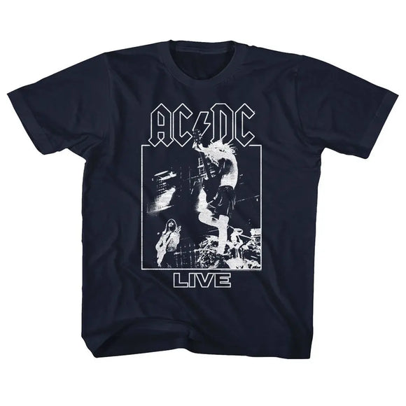Acdc-Live-Navy Youth S/S T-Shirt-Xs (5-6) - Navy