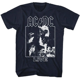 Acdc-Live-Navy Adult S/S T-Shirt - Navy