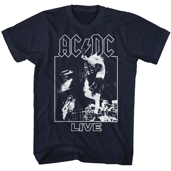 Acdc-Live-Navy Adult S/S T-Shirt - Navy