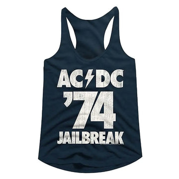 Acdc-Jailbreak-Midnight Navy Ladies Racerback-S - Midnight Navy