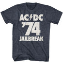 Acdc-Jailbreak-Navy Heather Adult S/S T-Shirt - Navy Heather
