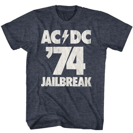 Acdc-Jailbreak-Navy Heather Adult S/S T-Shirt - Navy Heather