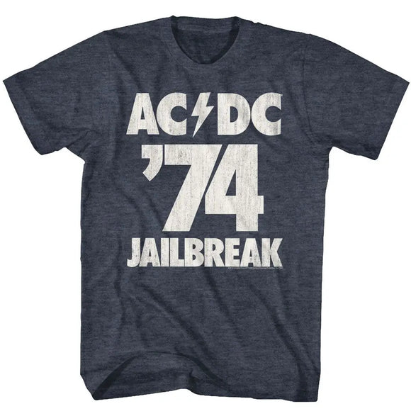Acdc-Jailbreak-Navy Heather Adult S/S T-Shirt - Navy Heather