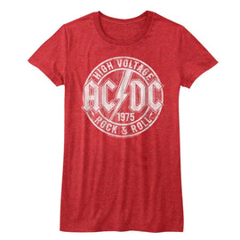 Acdc-R&R-Red Heather Ladies S/S T-Shirt - Red Heather