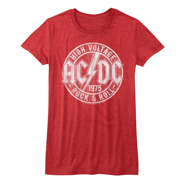 Acdc-R&R-Red Heather Ladies S/S T-Shirt - Red Heather