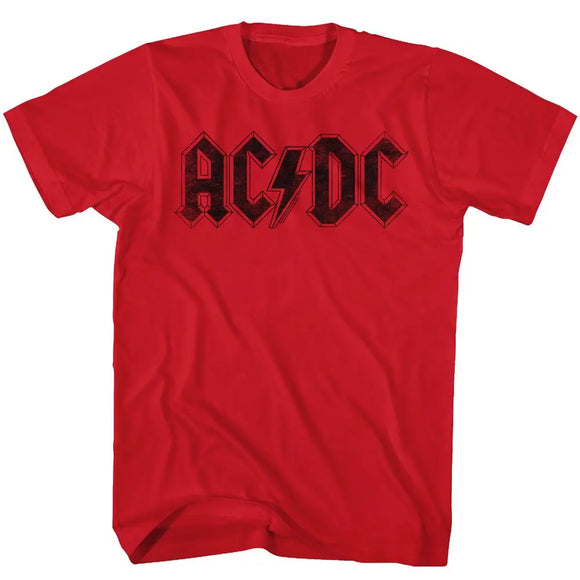 Acdc-Logo-Red Adult S/S T-Shirt - Red