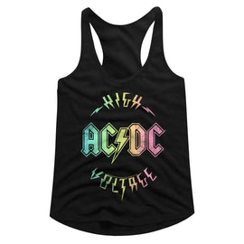 Acdc-Multicolor Voltage-Black Ladies Slimfit Racerback-S - Black