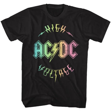 Acdc-Multicolor Voltage-Black Adult S/S T-Shirt - Black