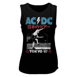Acdc-Tokyo 81-Black Ladies Muscle Tank-S - Black