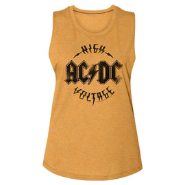 Acdc-Acdchv-Antique Gold Ladies Muscle Tank-S - Antique Gold