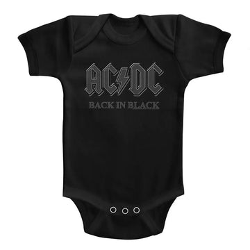 Acdc-Back In Black-Black Infant S/S Bodysuit-24M - Black