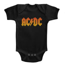 Acdc-Distress Orange-Black Infant S/S Bodysuit-12M - Black