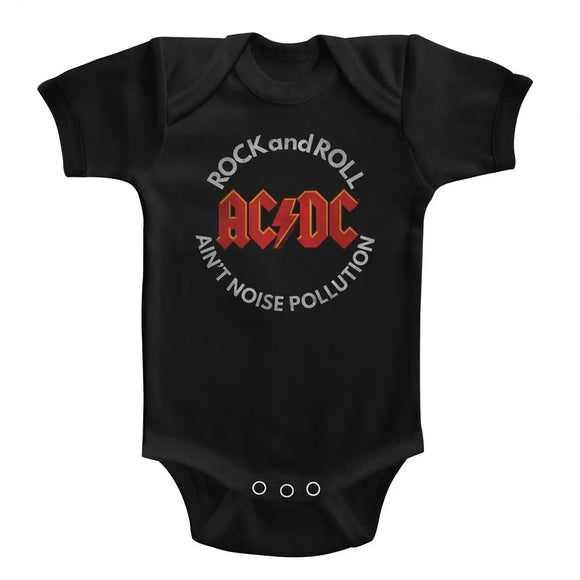Acdc-Noise Pollution-Black Infant S/S Bodysuit-6M - Black