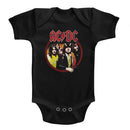 Acdc-Highway To Hell Circle-Black Infant S/S Bodysuit-12M - Black