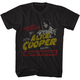 Alice Cooper-Alice Cooper Wtmn Tour 1975-Black Adult S/S T-Shirt S - Black