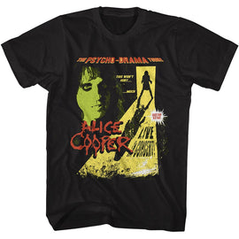 Alice Cooper-Alice Cooper The Pyscho Drama Tour-Black Adult S/S T-Shirt S - Black