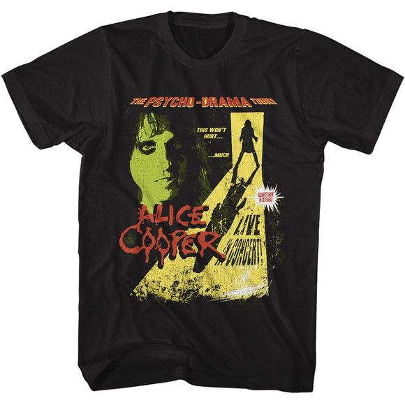 Alice Cooper-Alice Cooper The Pyscho Drama Tour-Black Adult S/S T-Shirt S - Black