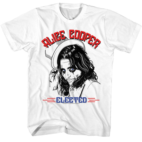 Alice Cooper-Alice Cooper Elected-White Adult S/S T-Shirt - White