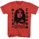 Alice Cooper-Alice Cooper Cobo Arena 1971-Red Heather Adult S/S T-Shirt - Red Heather